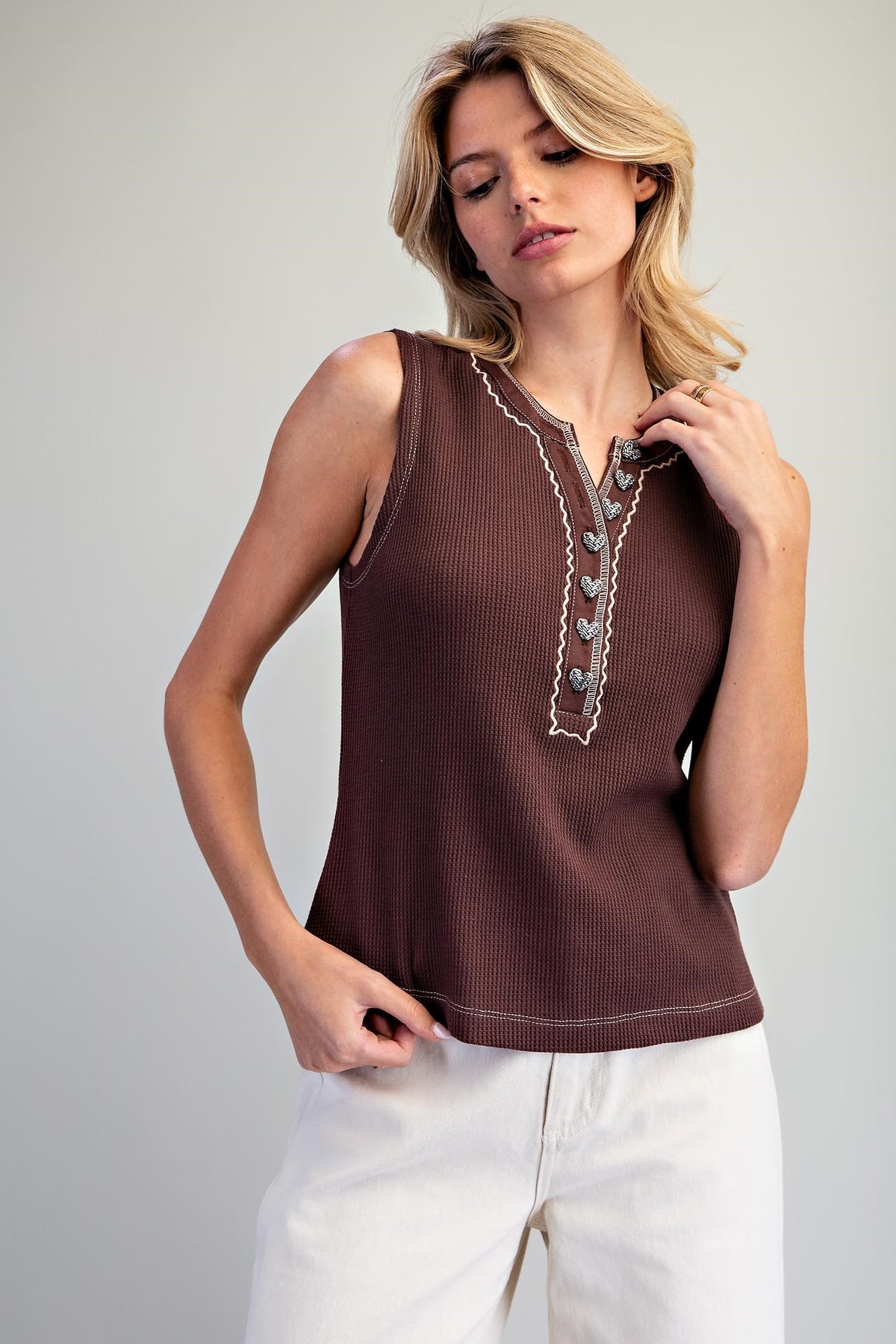 Heart Button Sleeveless