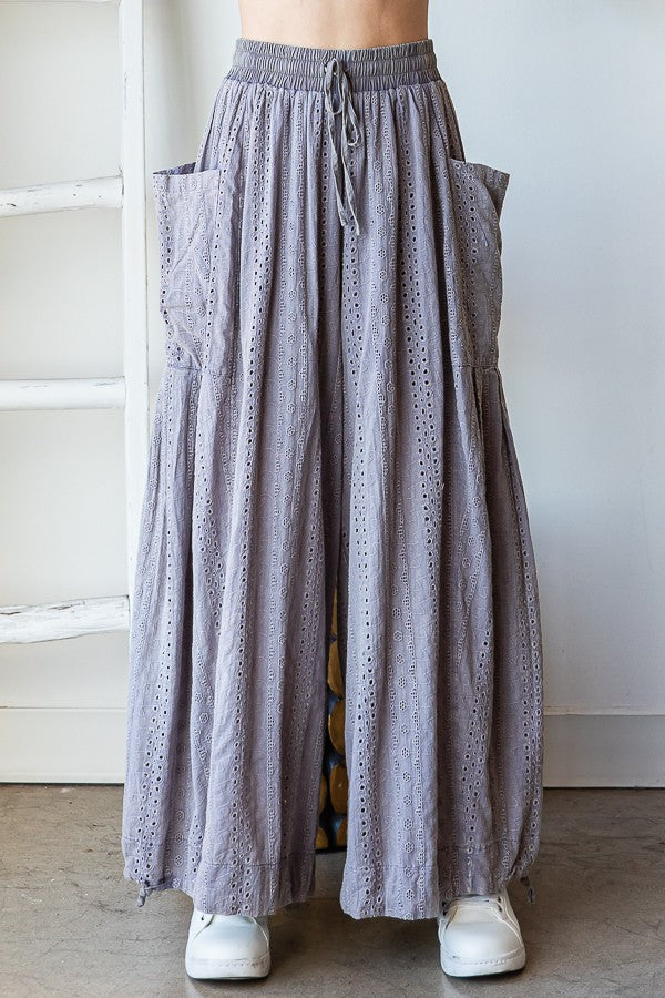 boho, boho pant, wide leg pant, soft fabric pant, free people dupe, hippie fashion, eyelet pant, pockets