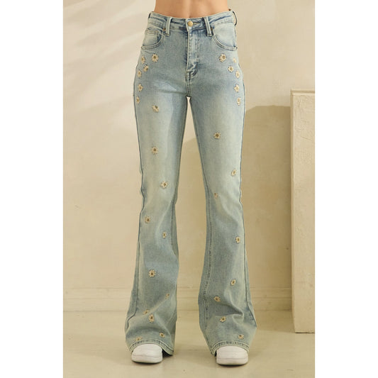 Daisy Field Embroidered Jeans