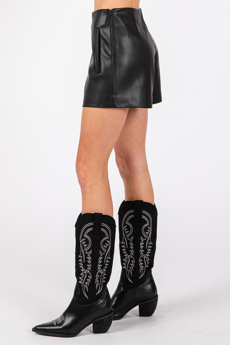 Faux Leather Shorts