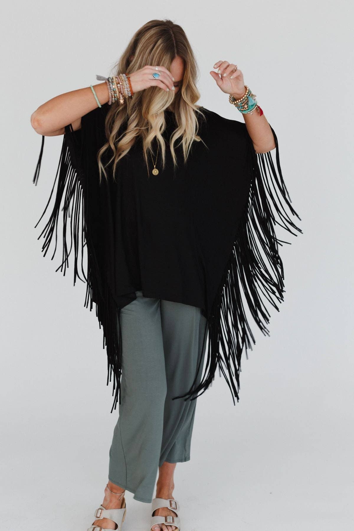 Three Bird Nest Fringe Top