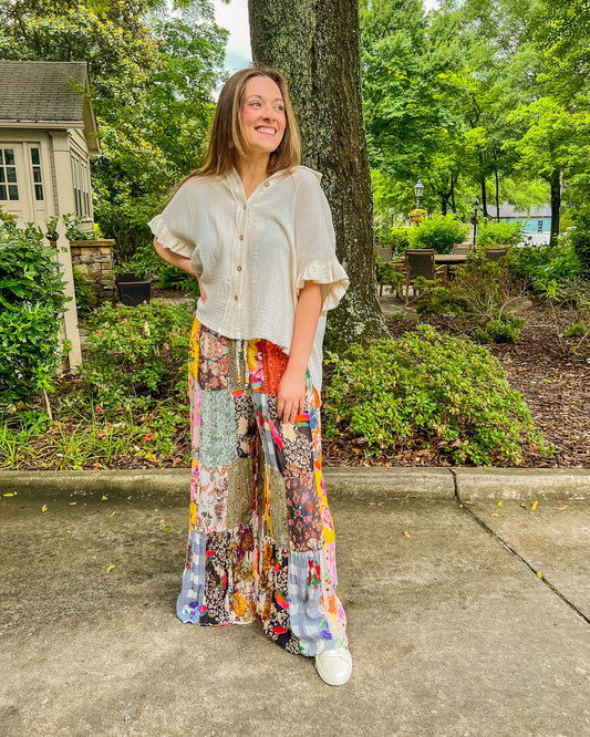 Wendy Flared Patchwork Pants