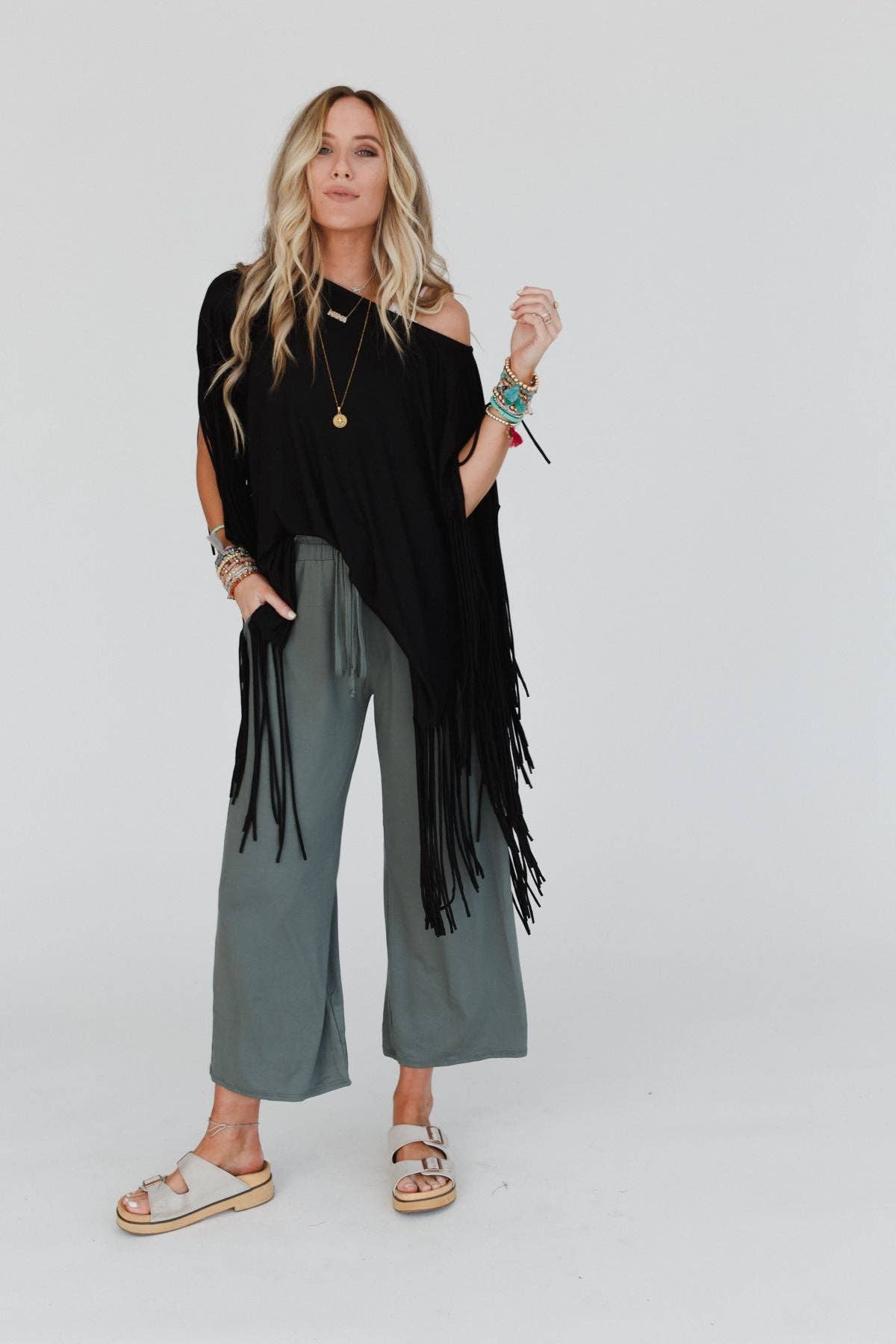 Three Bird Nest Fringe Top