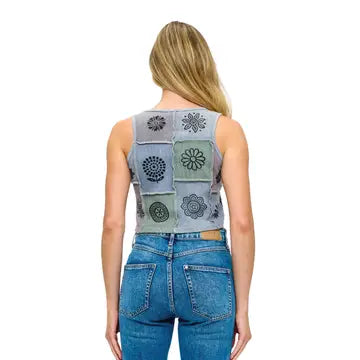 Painted Patchwork Crop Top