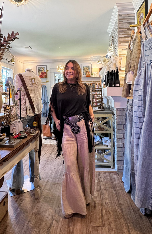 Three Bird Nest Fringe Top