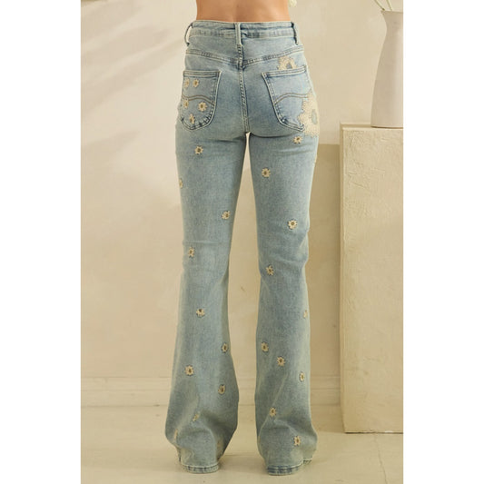 Daisy Field Embroidered Jeans