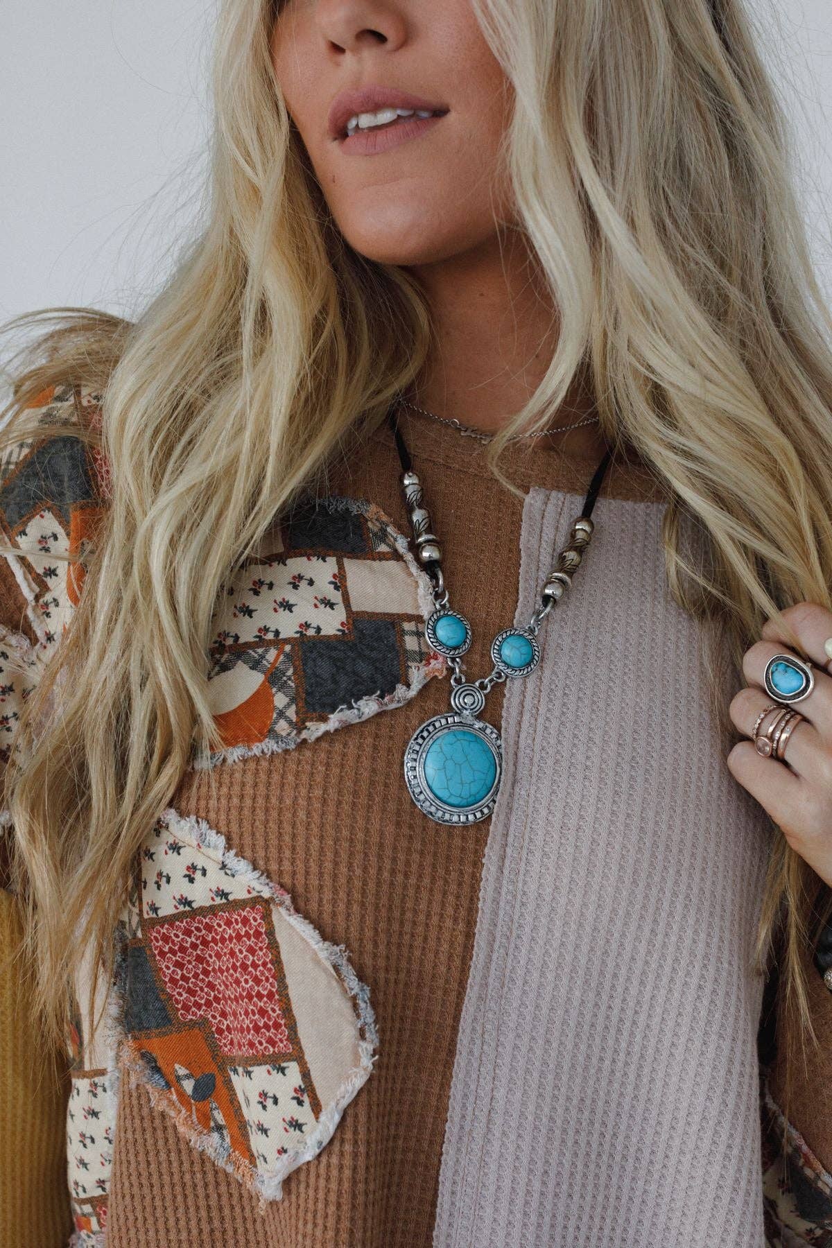 Three Bird Nest - Mesa Moon Necklace - Turquoise