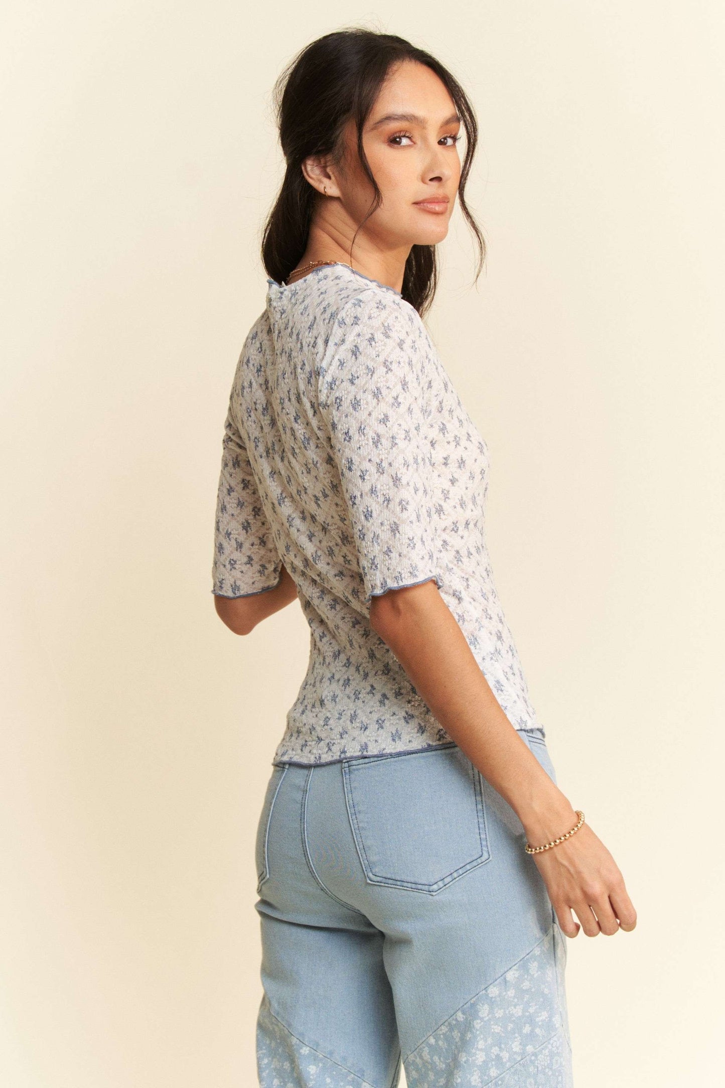 lace layering top, vintage pattern top, quilted top, quilt layering top
