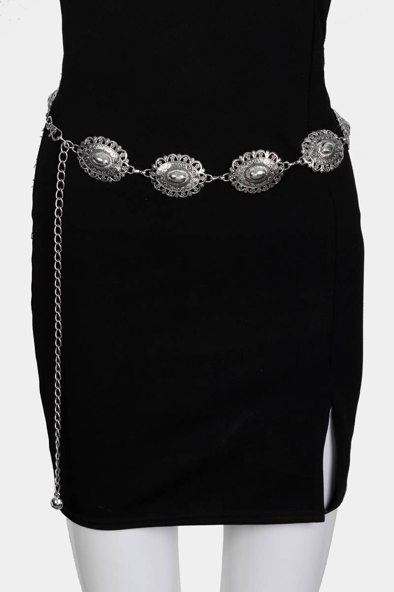 Floral Oval Chain Belt