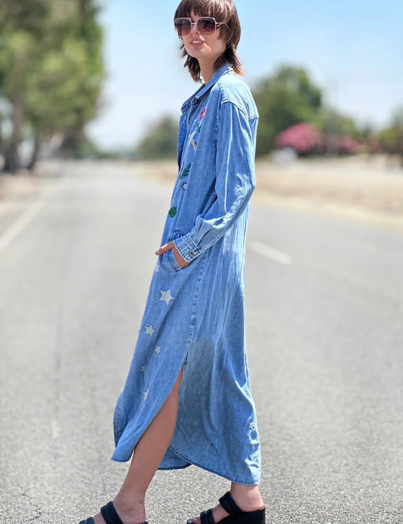 Festival Embroidered Shirtdress