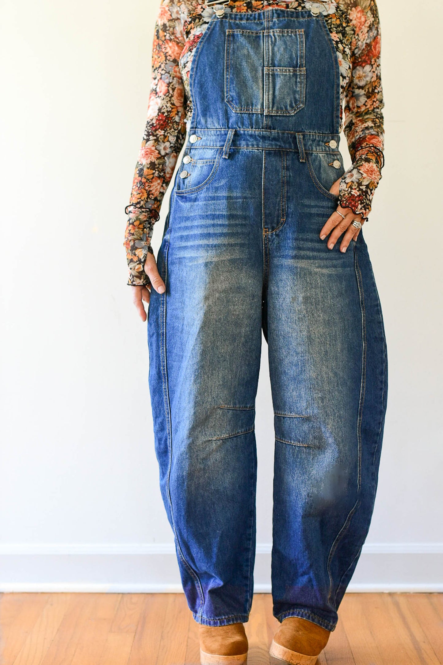 overalls, free people inspired, free people dupe, denim, barrel leg, hippie