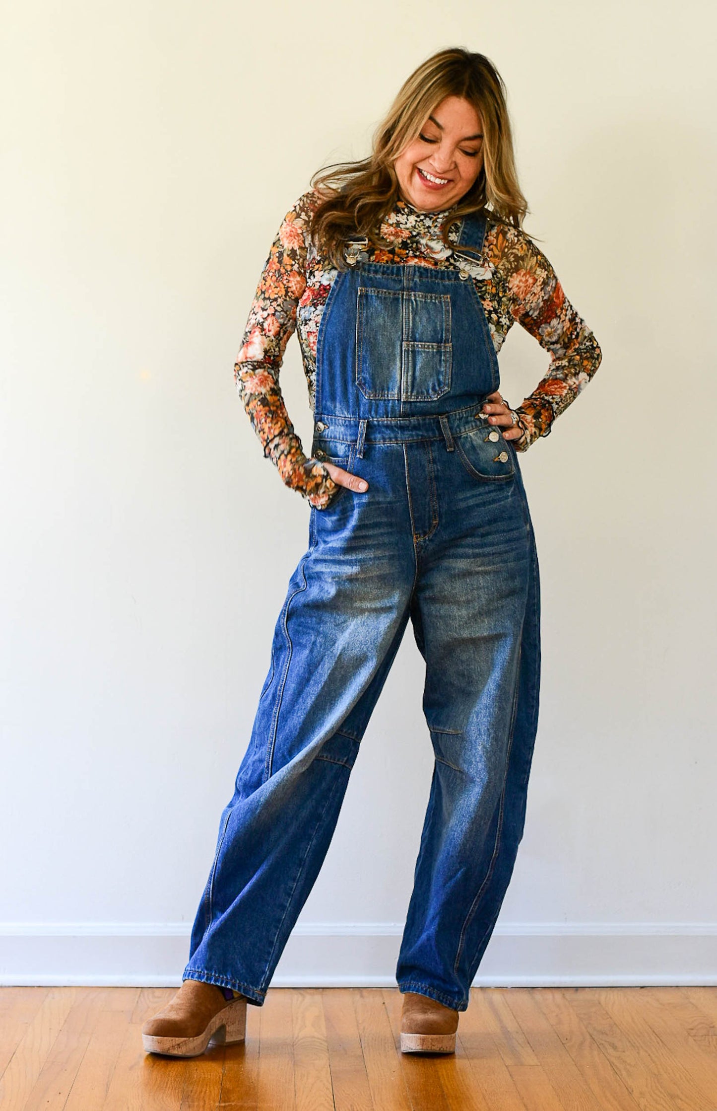 overalls, free people inspired, free people dupe, denim, barrel leg, hippie