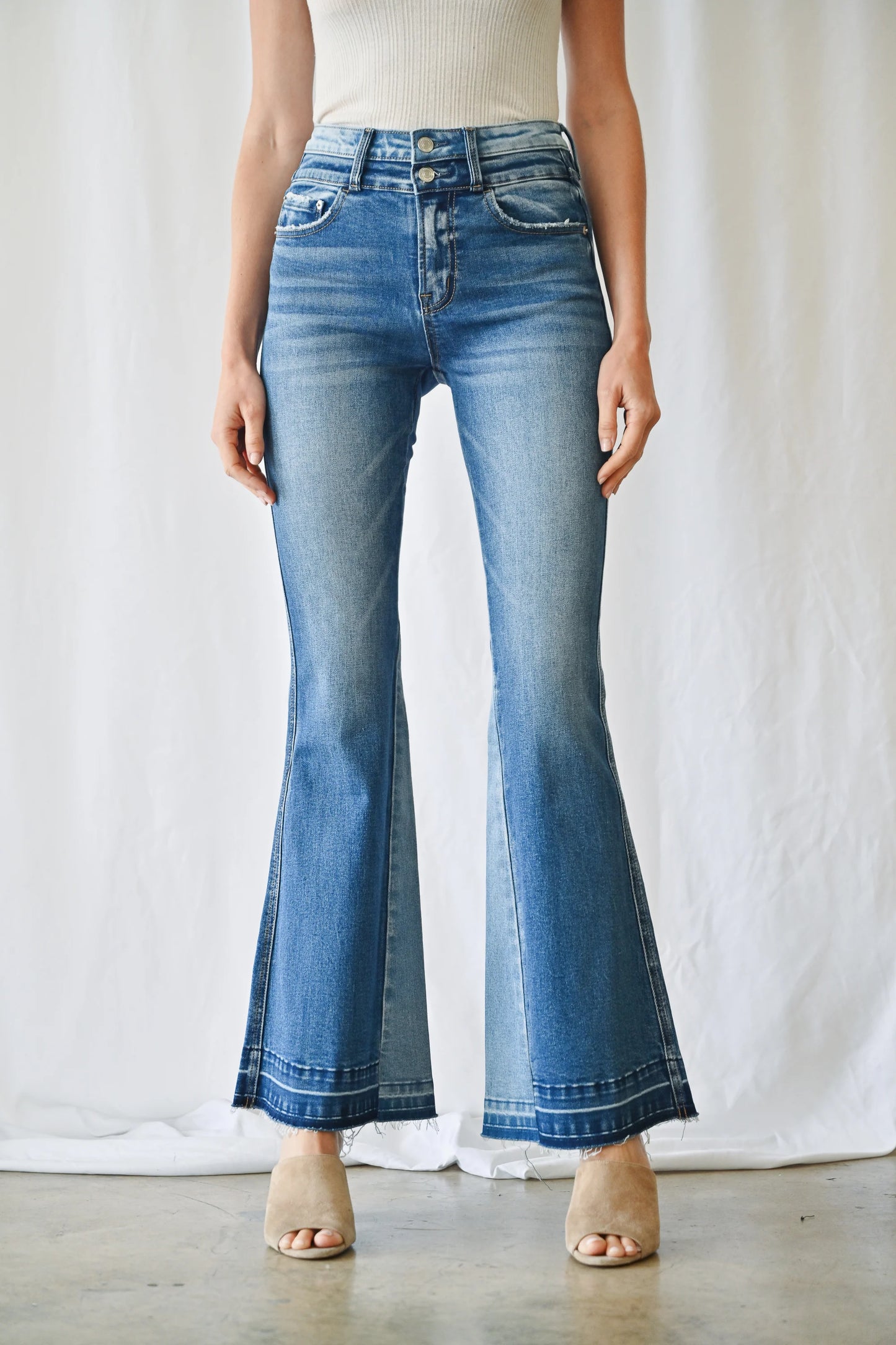 bellbottoms, flare jeans, hippie jeans, color block jeans