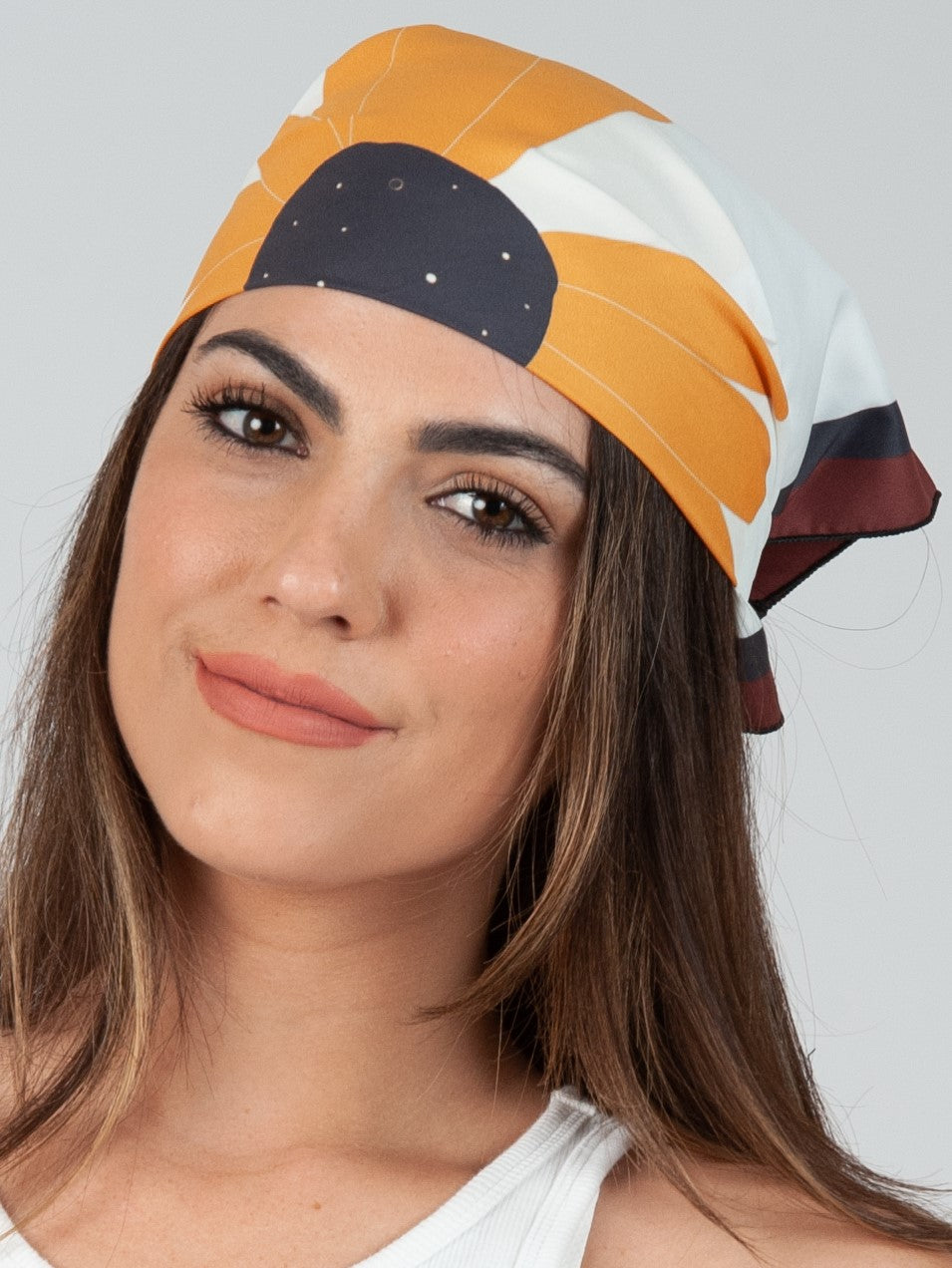 Ivory Daisy Small Silk Scarf