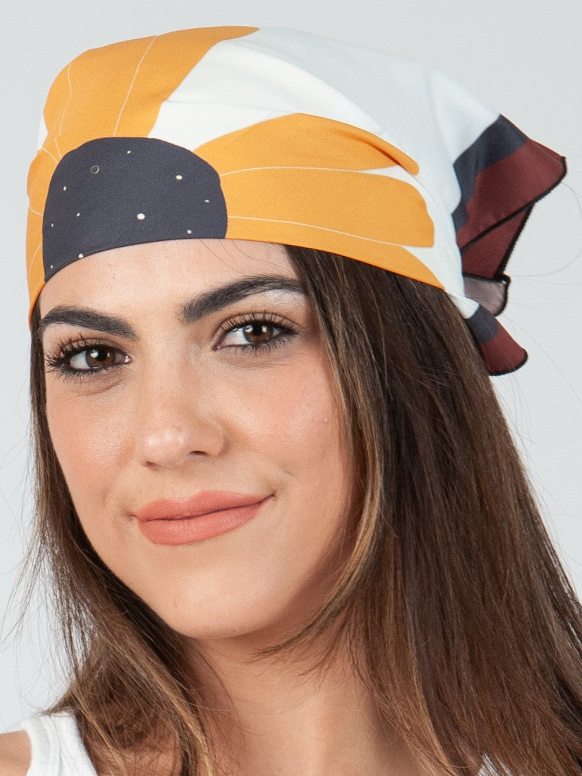 Ivory Daisy Small Silk Scarf