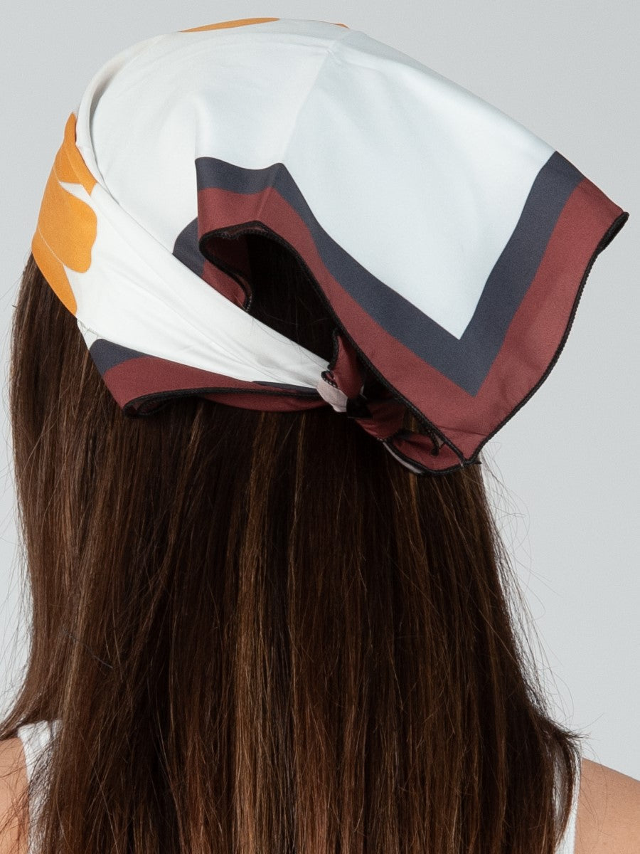 Ivory Daisy Small Silk Scarf