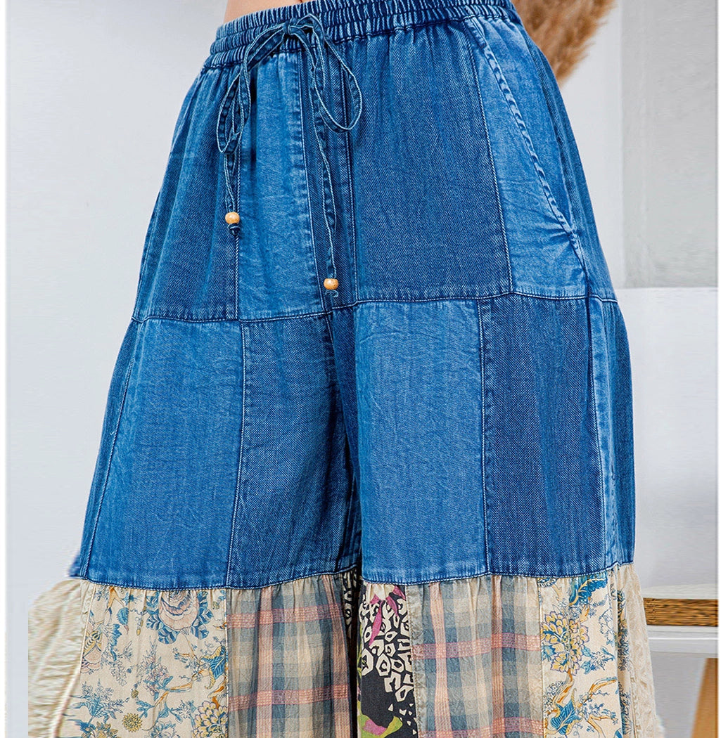 Boho Tiered Patchwork Pants