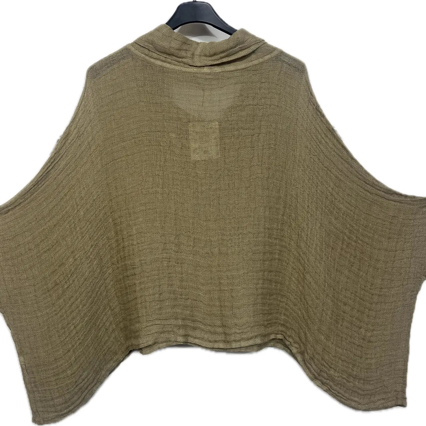 Boho Linen Cowlneck Top