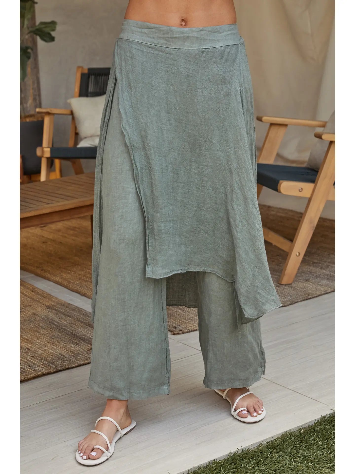 Sage Flow Linen Pants
