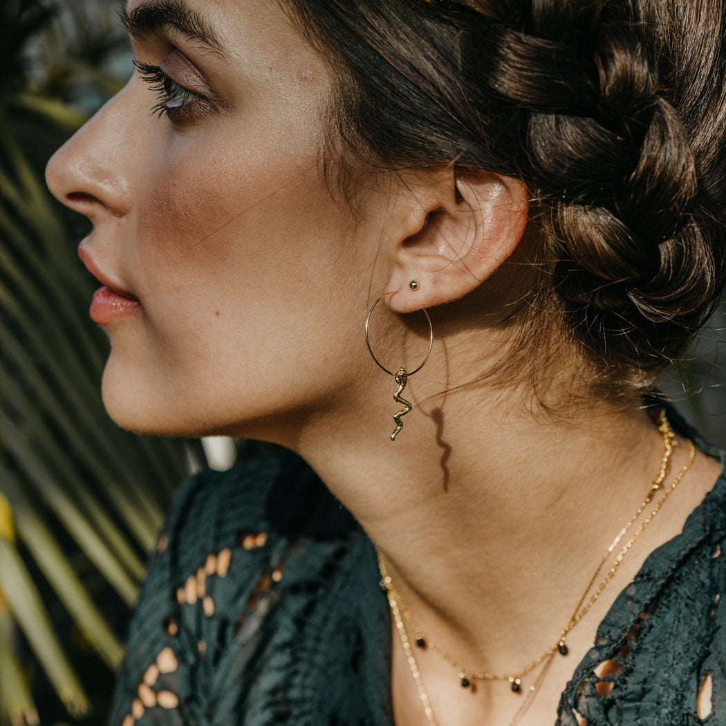 Serpent Hoops 14KT GF