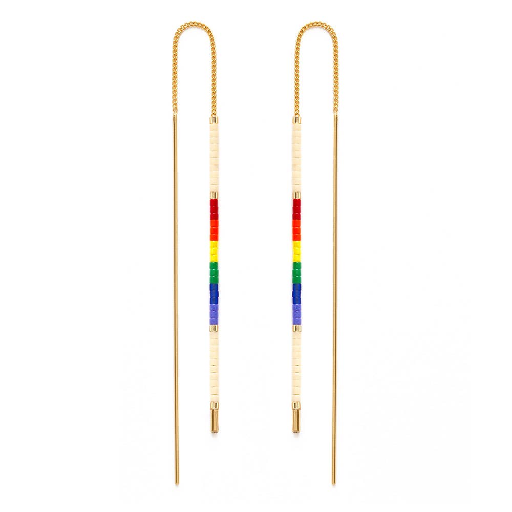 Miyuki Seed Bead Threader Earrings