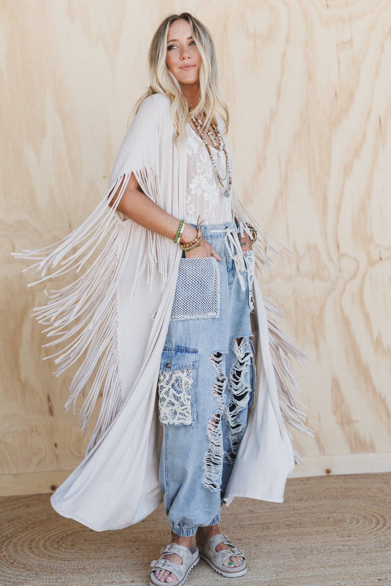Three Bird Nest - Showstopper Duster Kimono - Oat