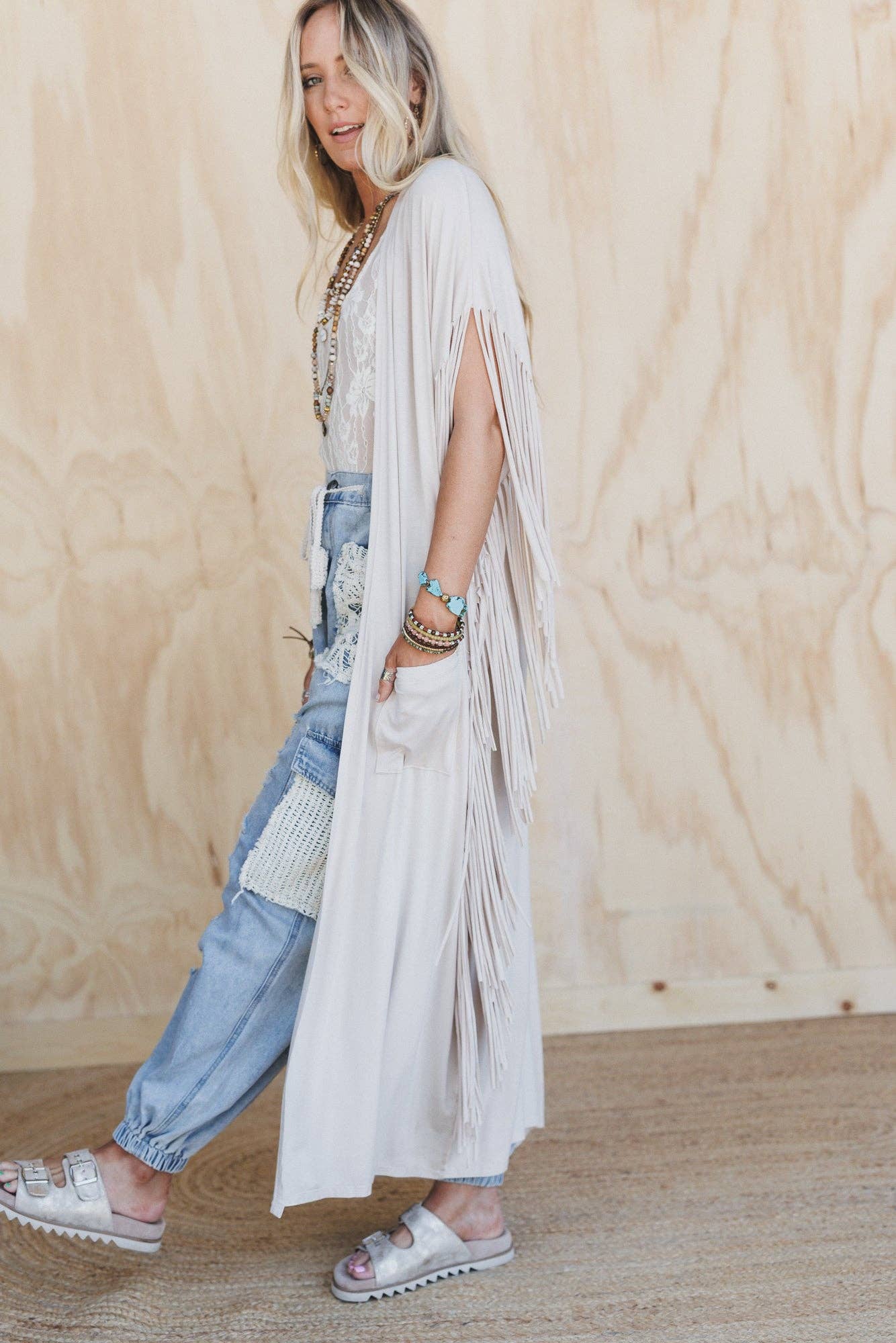 Three Bird Nest - Showstopper Duster Kimono - Oat