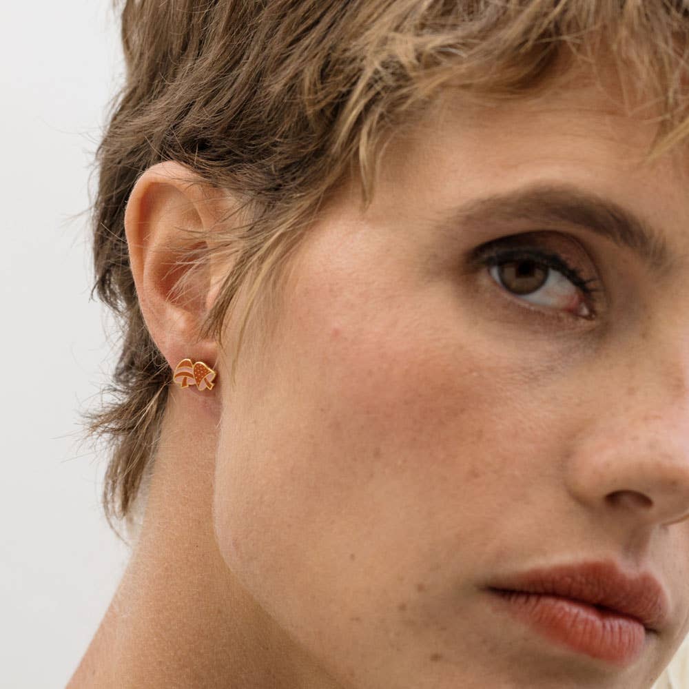 70's Mushroom Stud Earrings