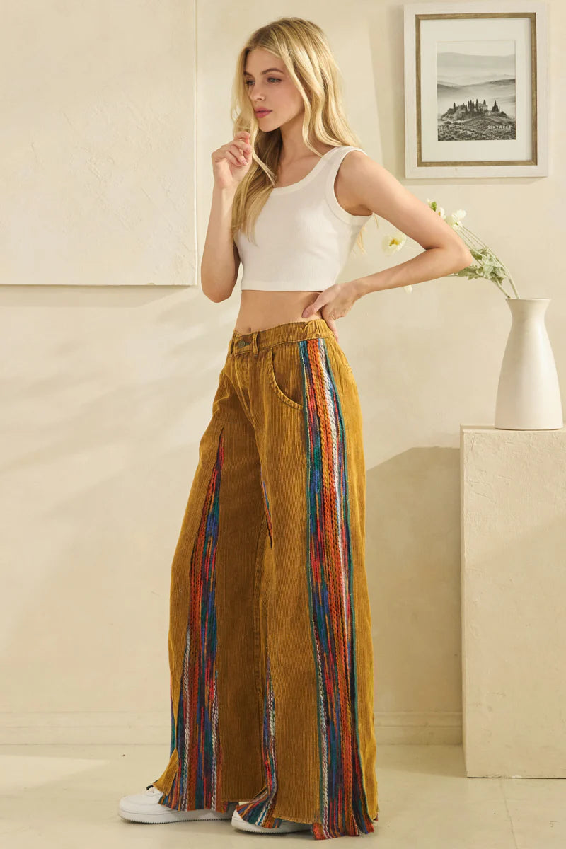 Funky 70s Corduroy Wide Leg Pants