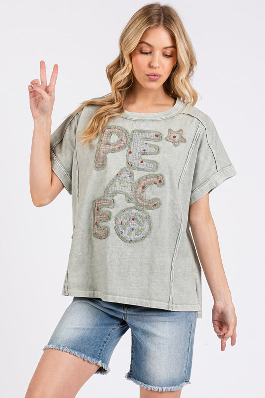 peace top, hippie top, quilted top, boho, hippie style, vintage vibes