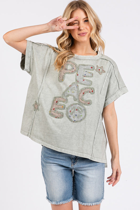peace top, hippie top, quilted top, boho, hippie style, vintage vibes