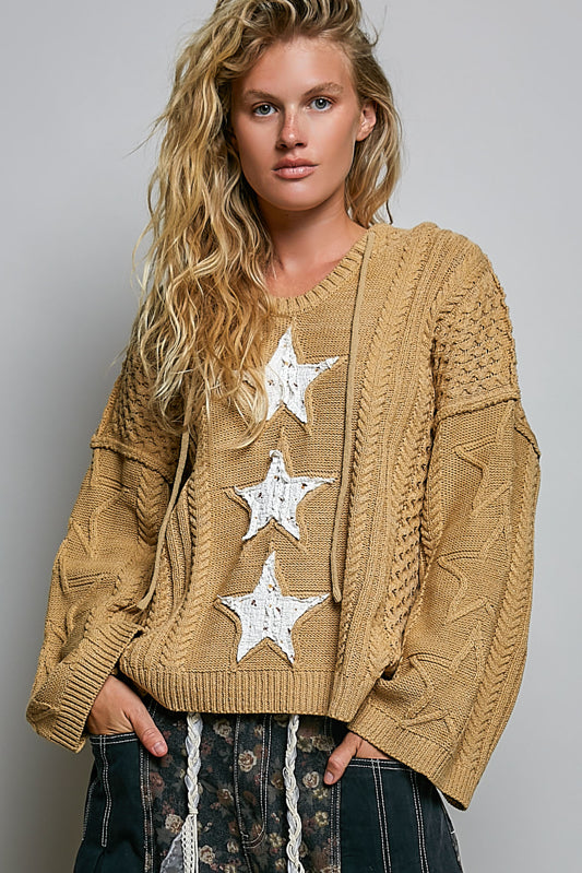 Lace and Stars Hoodie Sweater
