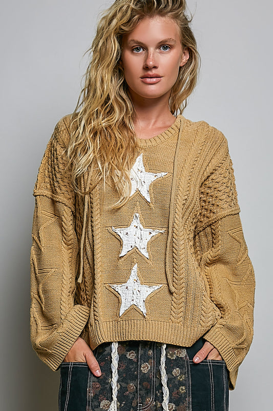 Lace and Stars Hoodie Sweater