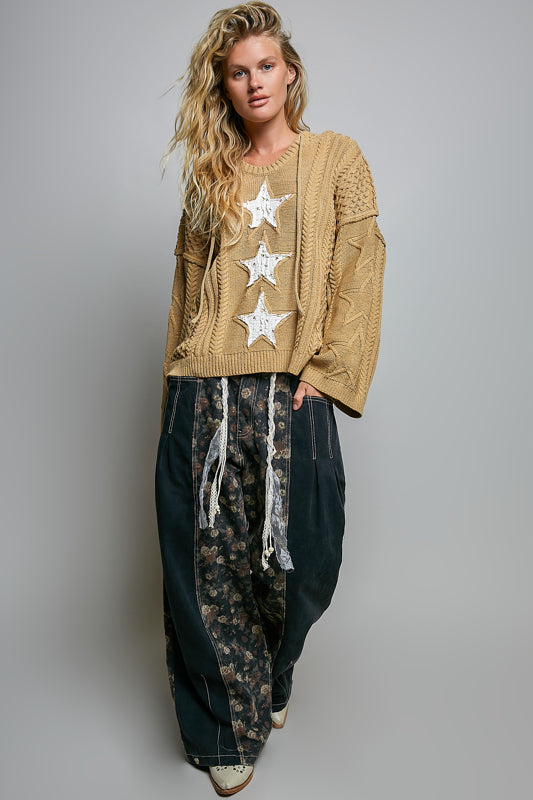 Lace and Stars Hoodie Sweater