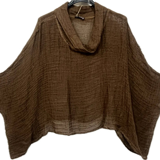 Boho Linen Cowlneck Top