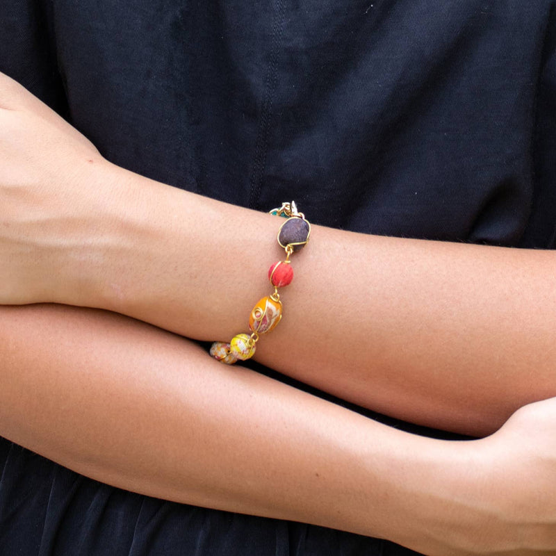 Aasha Brass Wire Beaded Bracelet