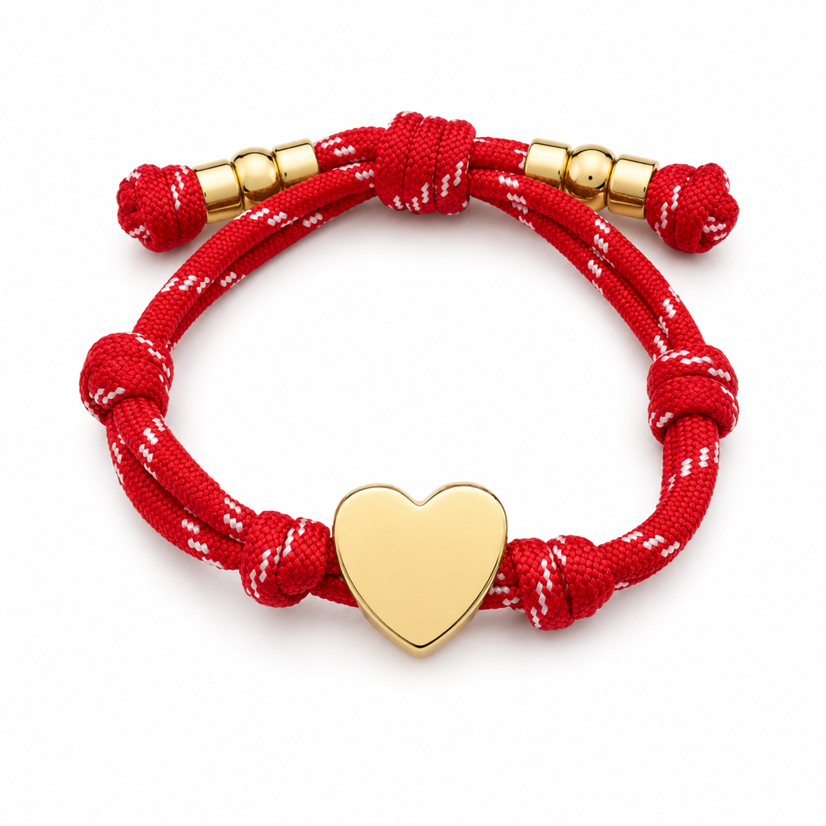 Ellison+Young - Ellison+Young Game Day Rope Bracelet, Gold Heart Charm, Adjustable
