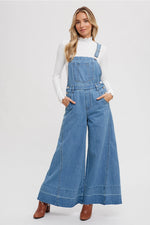 Harmony Denim Wide Leg Overalls