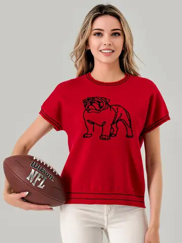GA Bulldogs knit Top