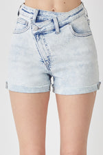 High Rise Acid Wash Shorts
