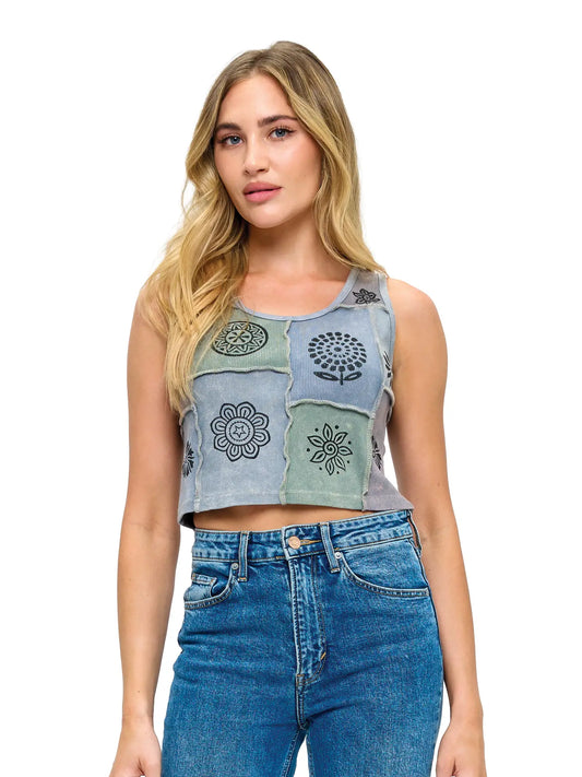 Painted Patchwork Crop Top