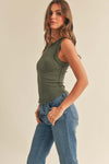 Washed Ribbed Tank Top