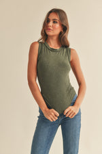 Washed Ribbed Tank Top