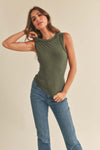 Washed Ribbed Tank Top