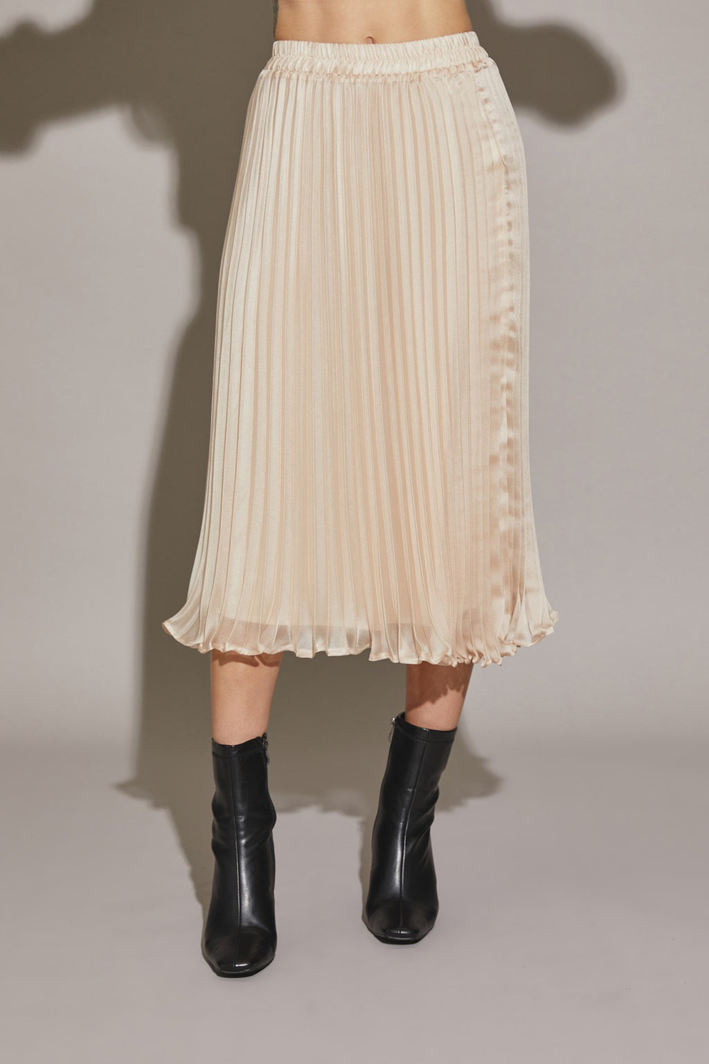 Champagne Pleated Skirt