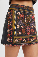Wild Flower Denim Skirt