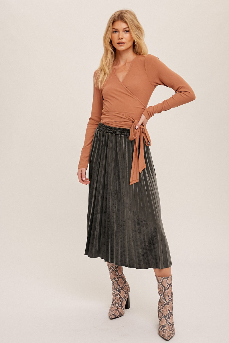 The Andrea Velvet Midi Skirt