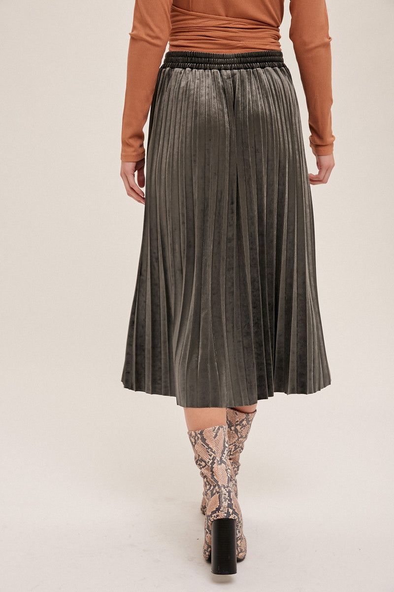The Andrea Velvet Midi Skirt