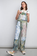 The Carissa floral denim overalls