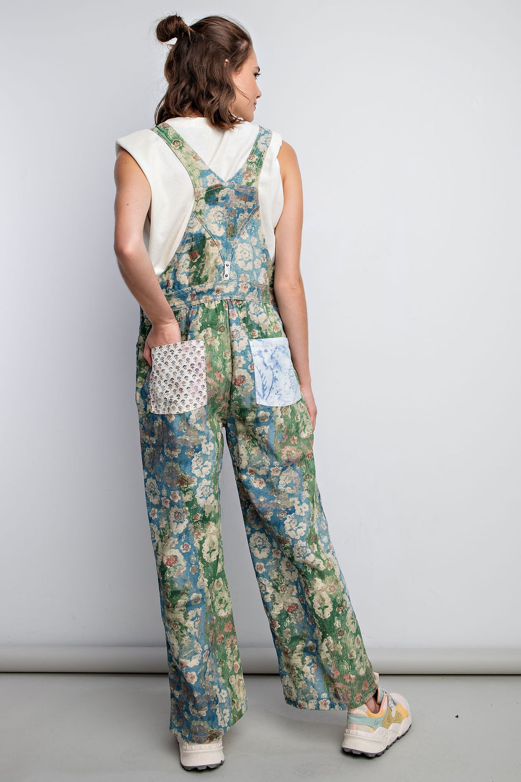 The Carissa floral denim overalls